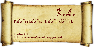 Köntös Lóránt névjegykártya