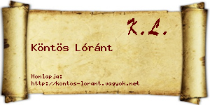 Köntös Lóránt névjegykártya