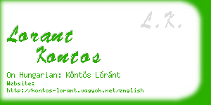 lorant kontos business card